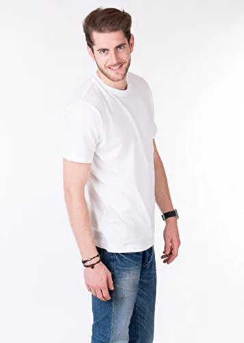 Pick Indiana Men's Round Neck Half Sleeve Solid T-Shirt (White)