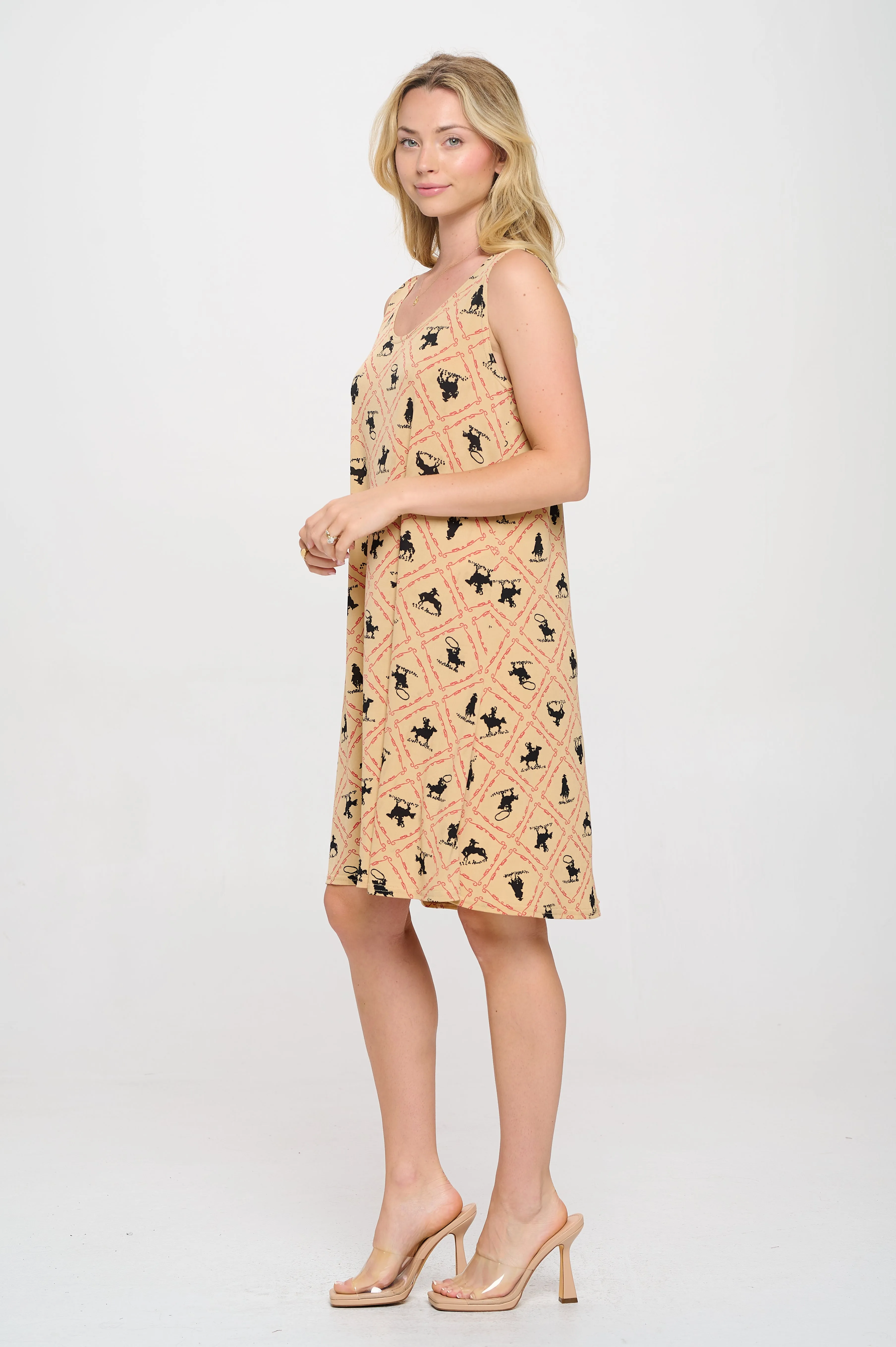 Print Missy Tank Dress Sleeveless Prints - 7003HT-TRP1-W443
