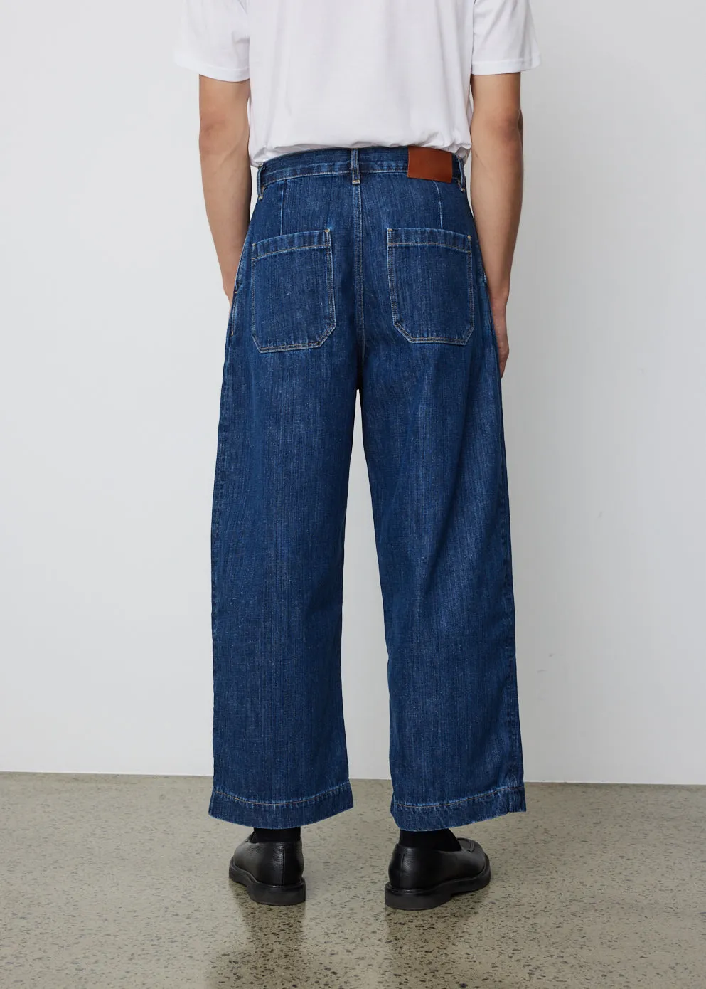 Puch Single Pleated Wide Denim Pant