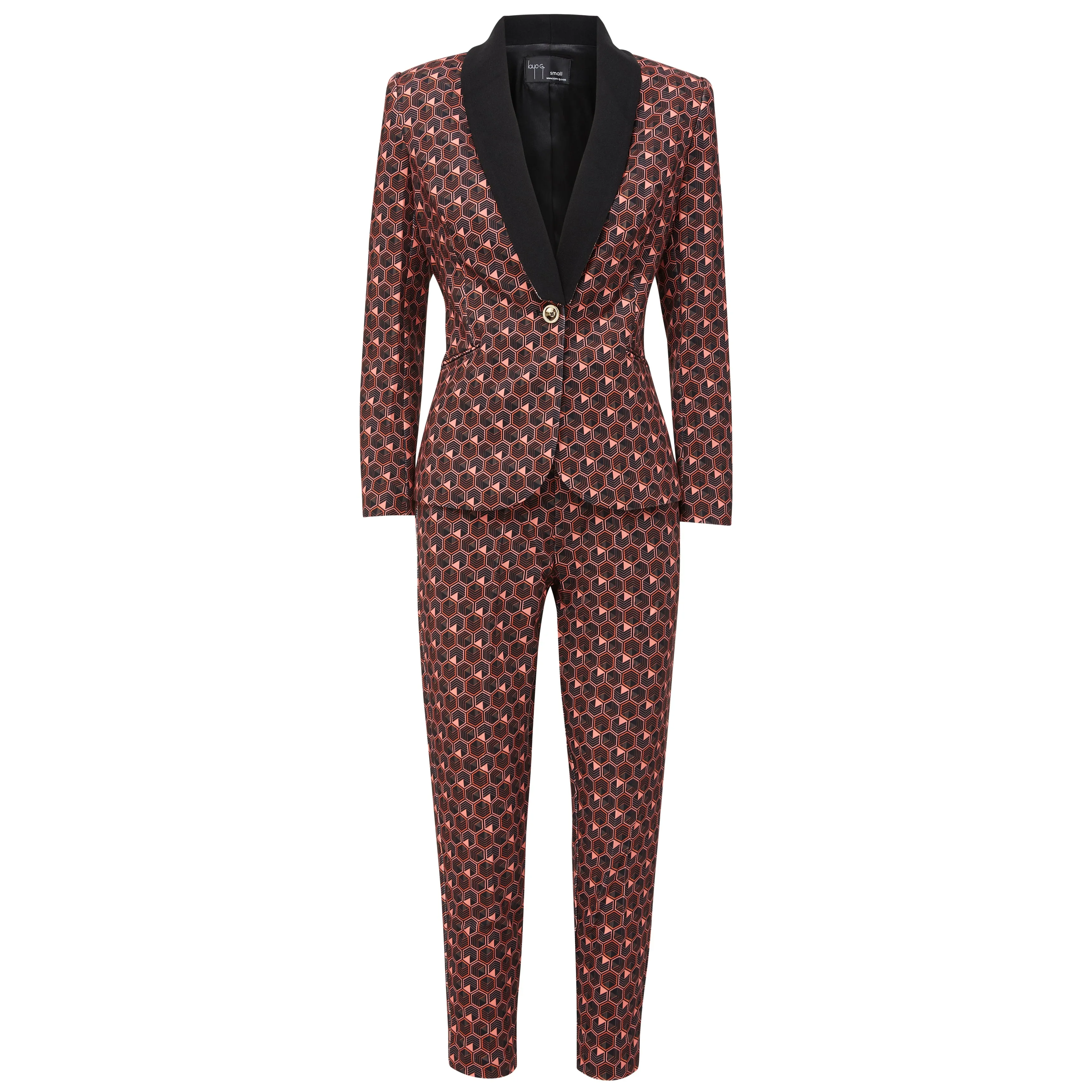 Rebellious Stretch Blazer - Coral Pattern