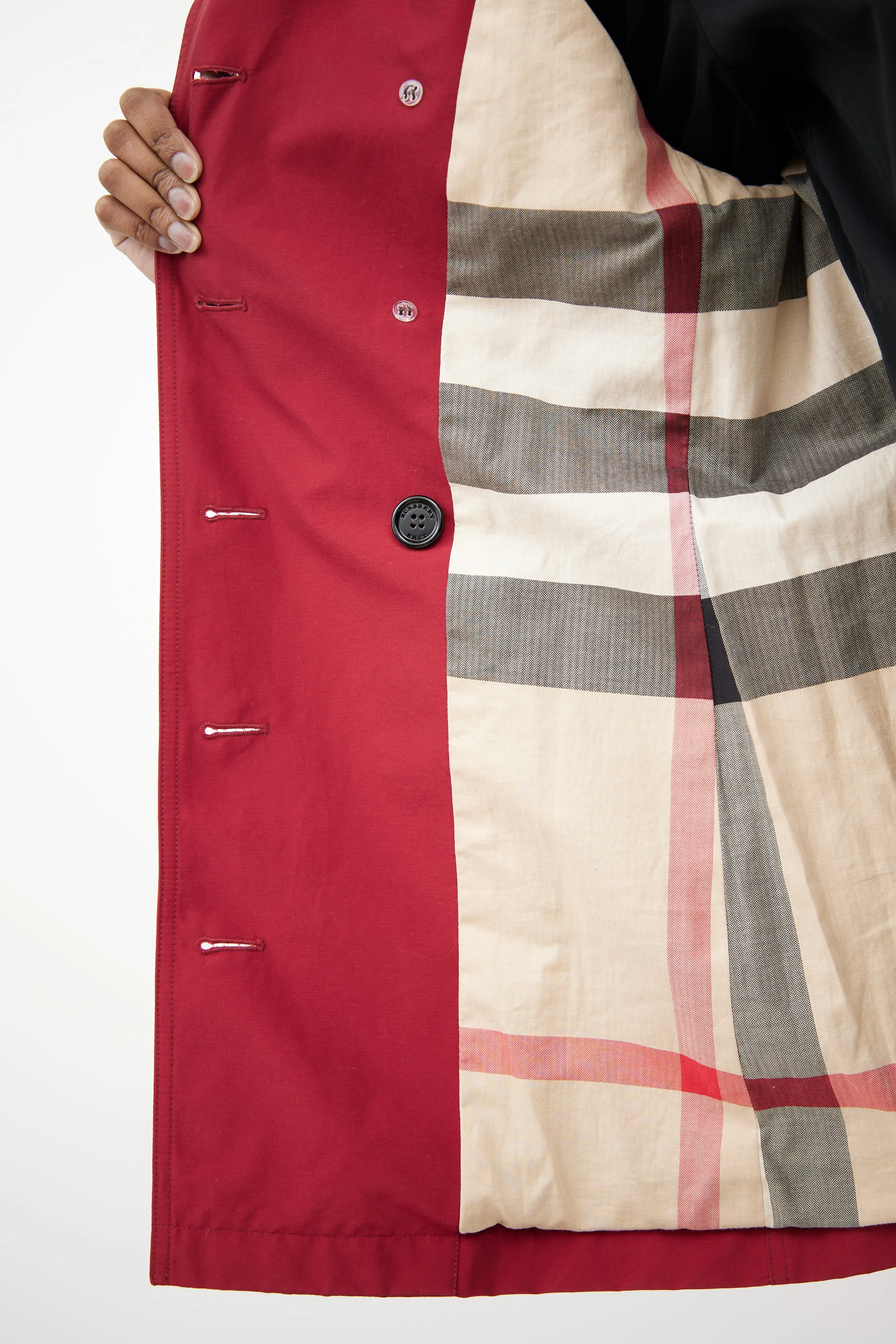 Red Double Breasted Trench Coat