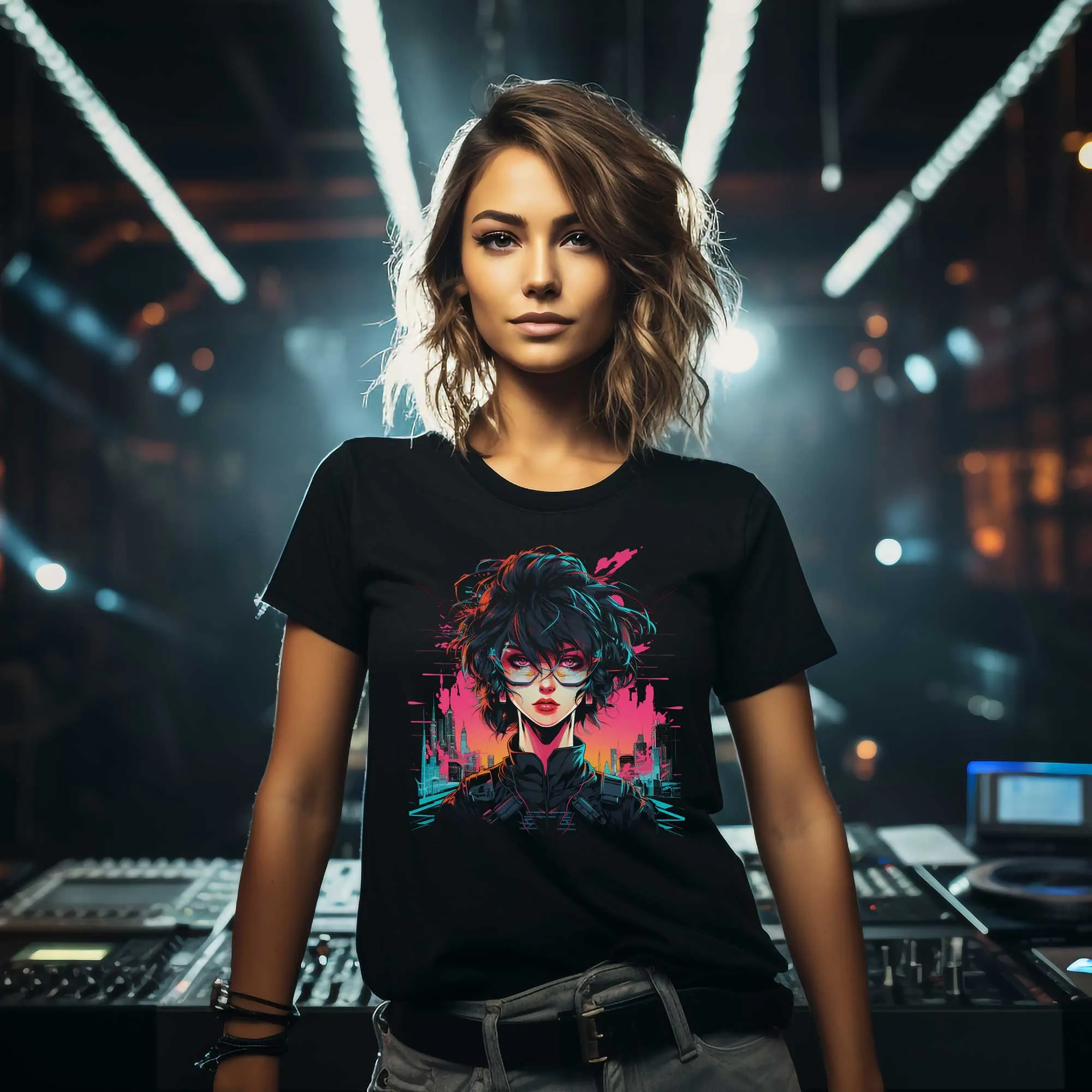 Retro Cyberpunk Anime Girl T-Shirt | T-Shirt für Cyberpunk und Anime Fans