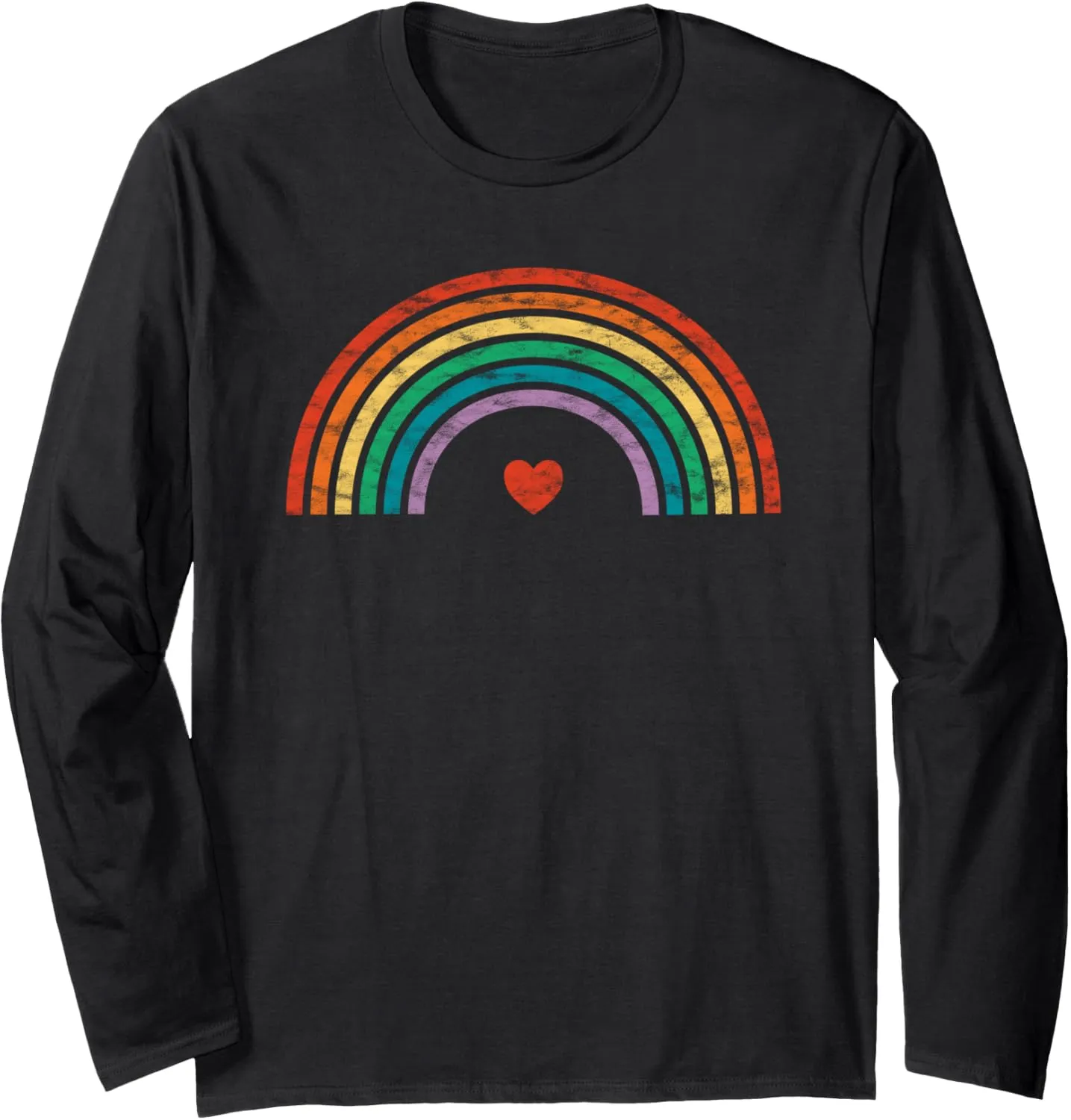 Retro Rainbow Vintage Pride LGBTQ Long Sleeve T-Shirt
