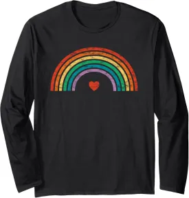 Retro Rainbow Vintage Pride LGBTQ Long Sleeve T-Shirt