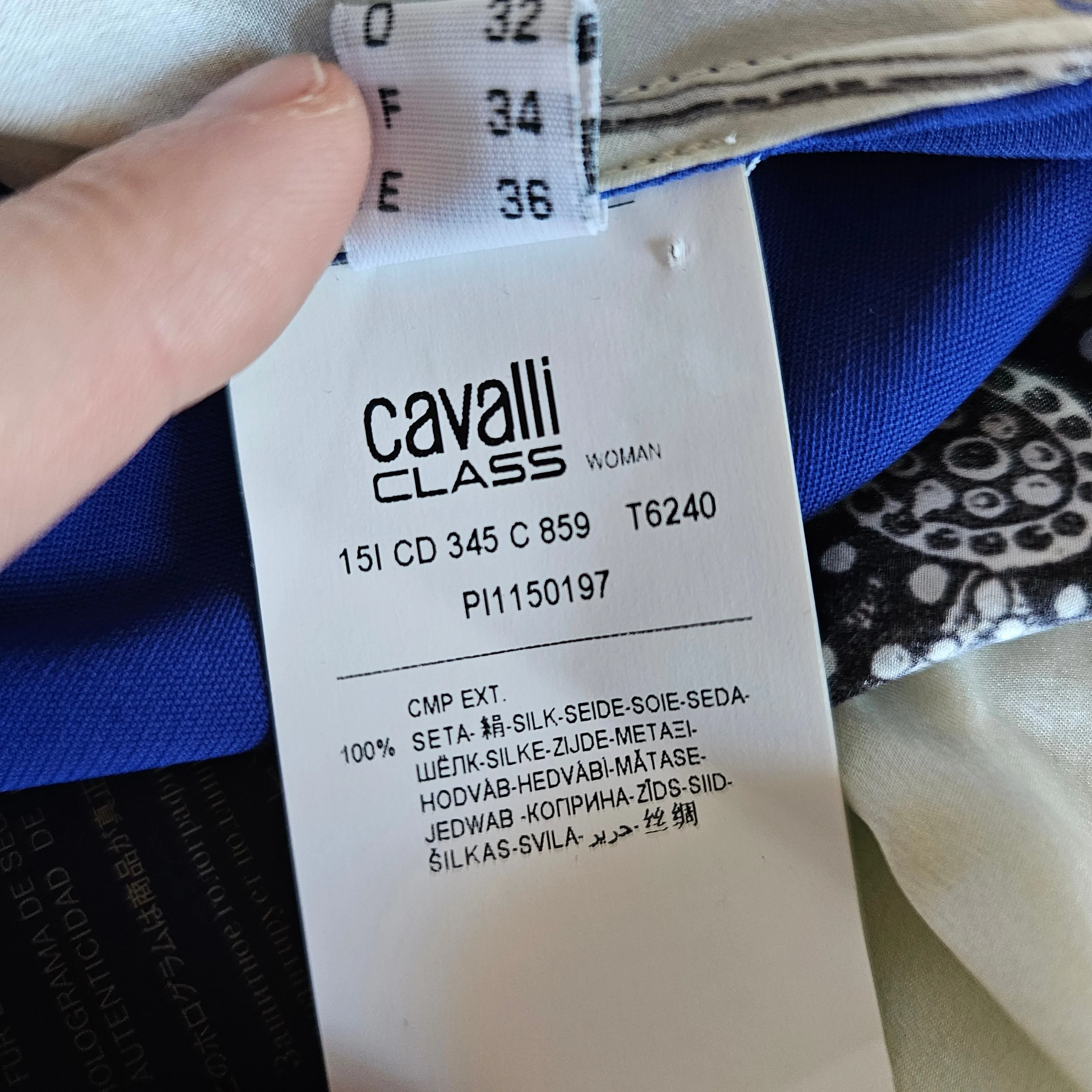 ROBERTO CAVALLI SILK SHIRT BNWT RRP$935 size 38 xs/s