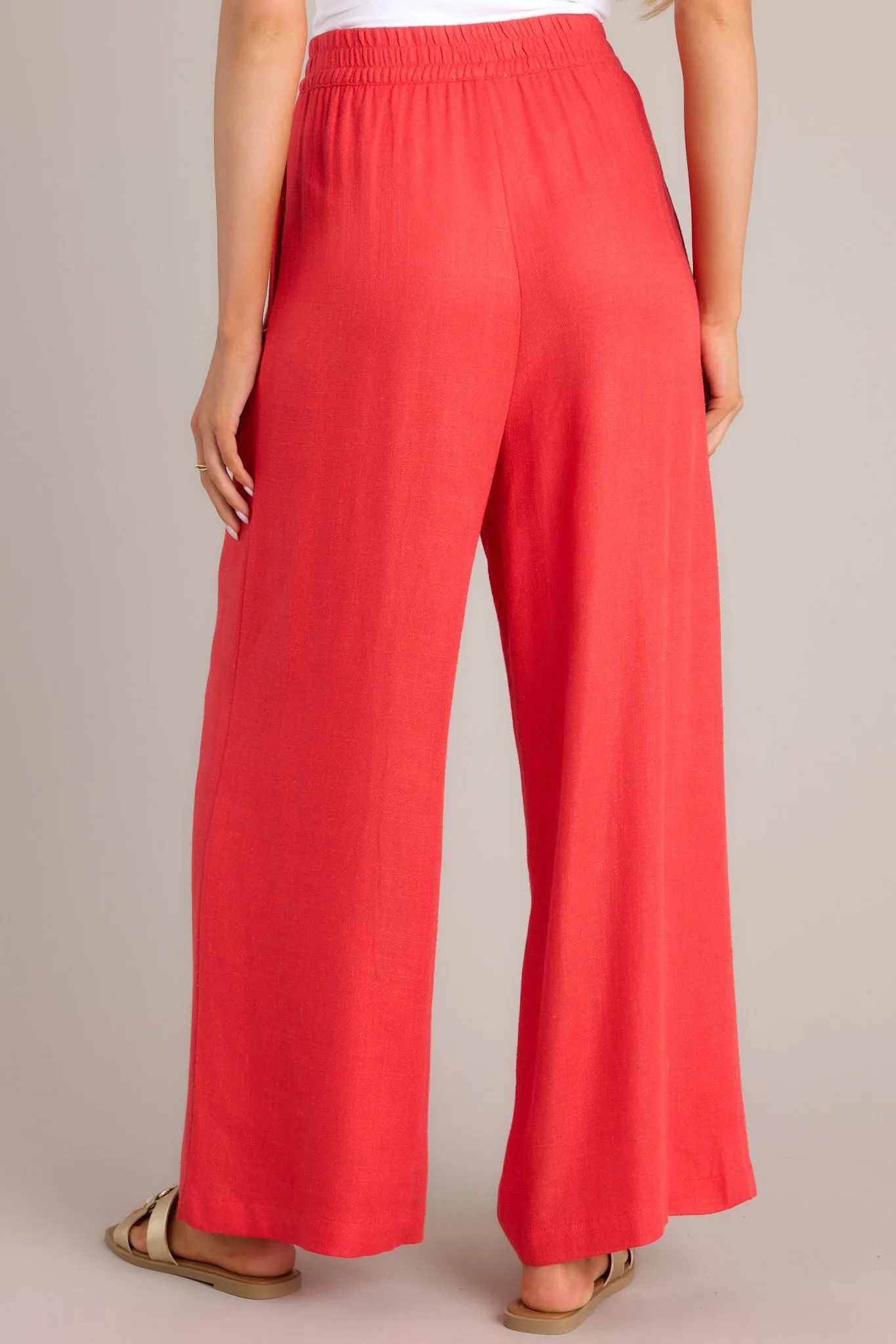 Sandy Shoreline Red Wide Leg Pants