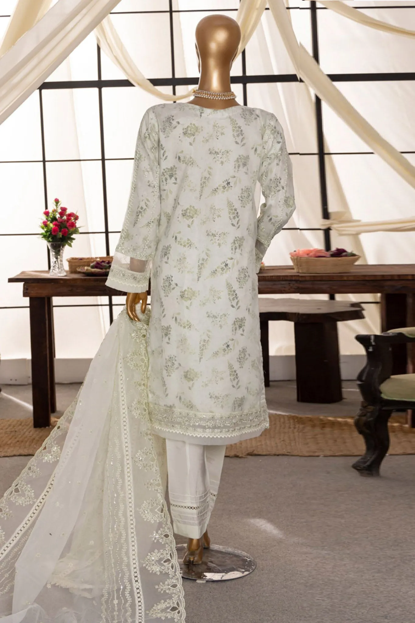 Shaahkaar By HZ Stitched 3 Piece Printed & Emb Formals Vol-03 Collection'2024-HZK-144-Cream