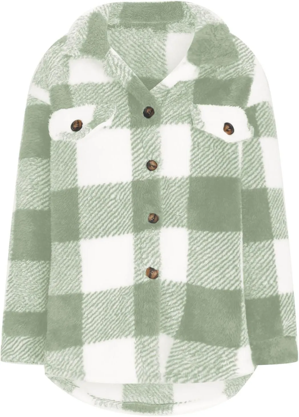 Shackets for Women 2024 Plus Size Fleece Lined Flannel Jacket,Plaid Button Down Shirt Fashion Fall Winter Outfits