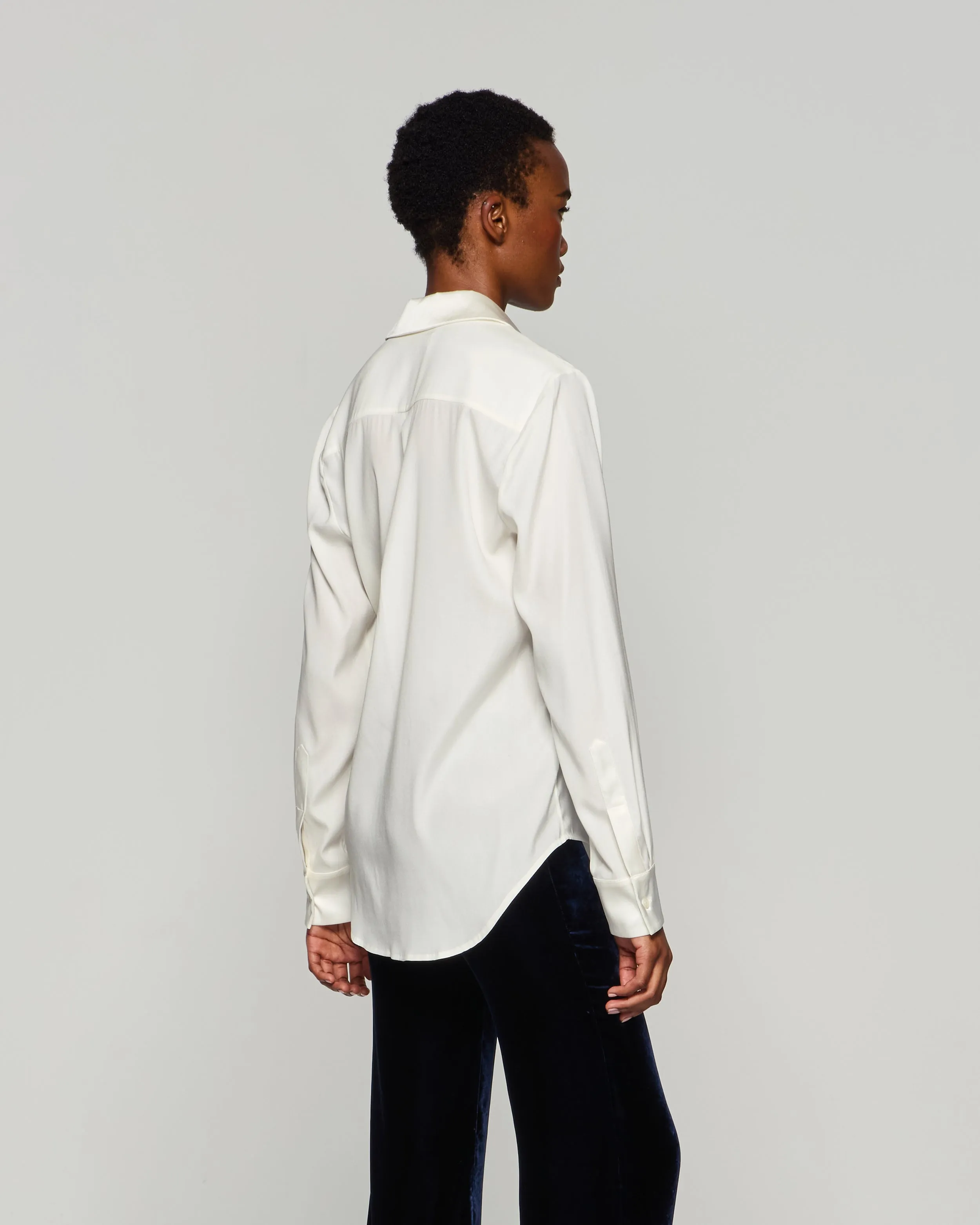 Silk Classic Shirt - Cream