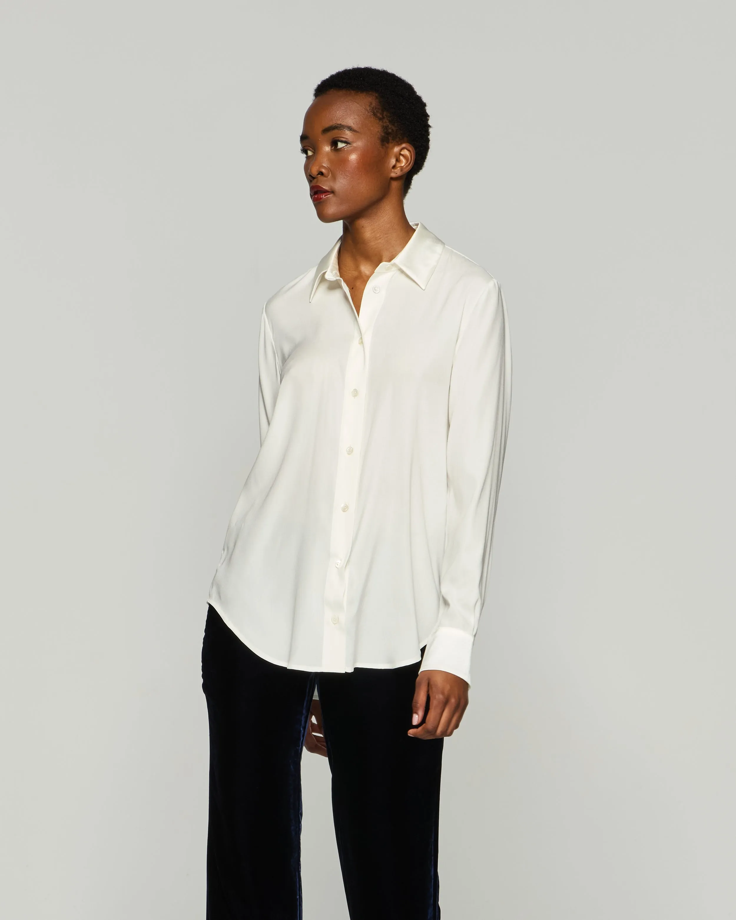 Silk Classic Shirt - Cream