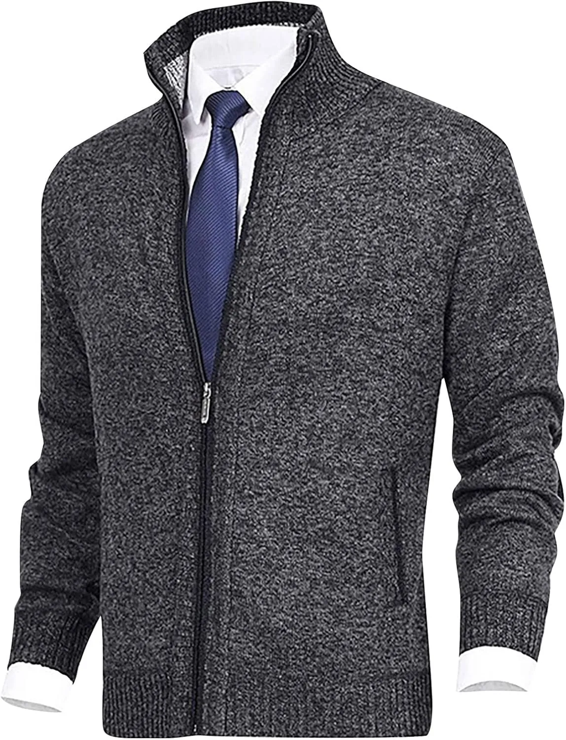 Sport Jackets for Men Men's Fashion Loose Cardigan Warm Jacket Sweater Stand Collar Knitting Coat Jackets