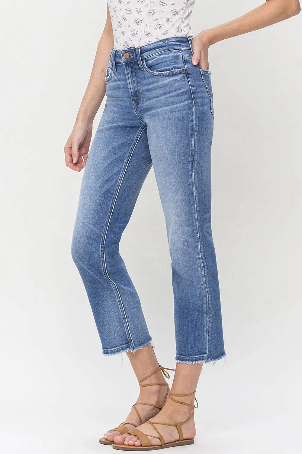 STATELY MID RISE CROP STRAIGHT JEANS