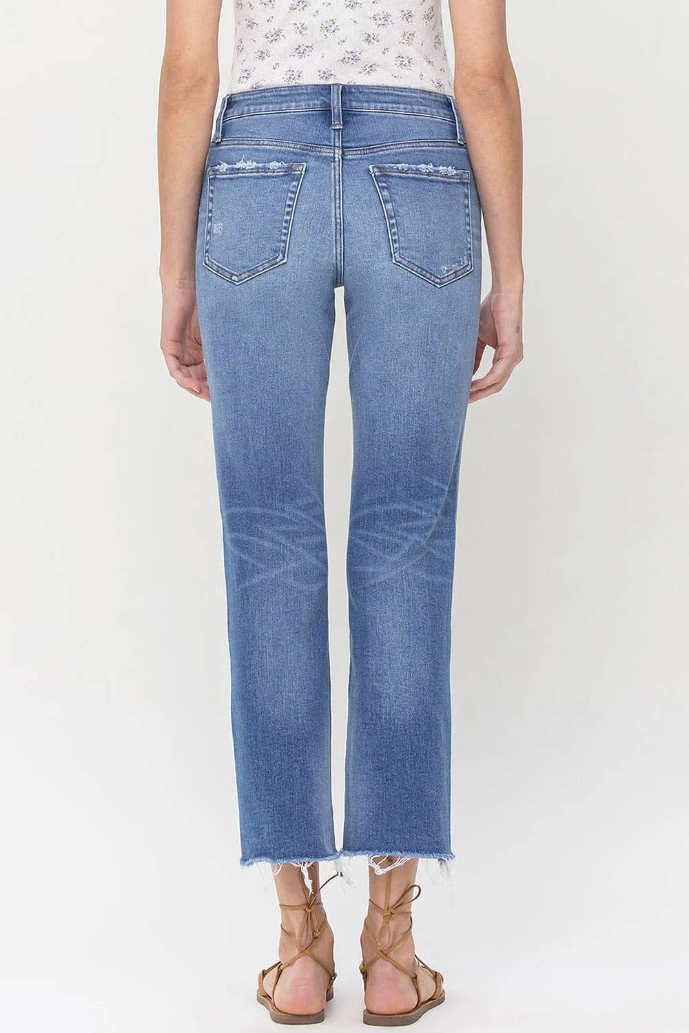 STATELY MID RISE CROP STRAIGHT JEANS