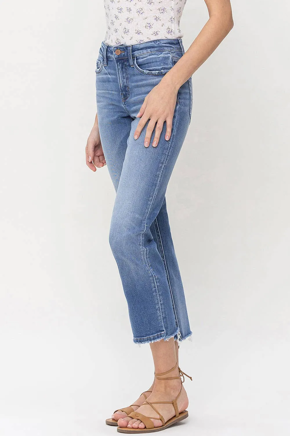 STATELY MID RISE CROP STRAIGHT JEANS