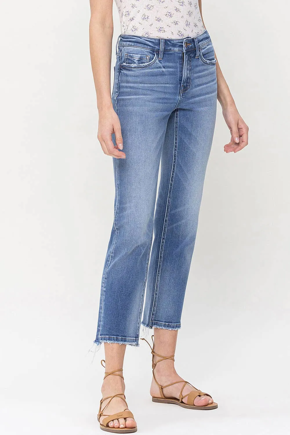 STATELY MID RISE CROP STRAIGHT JEANS