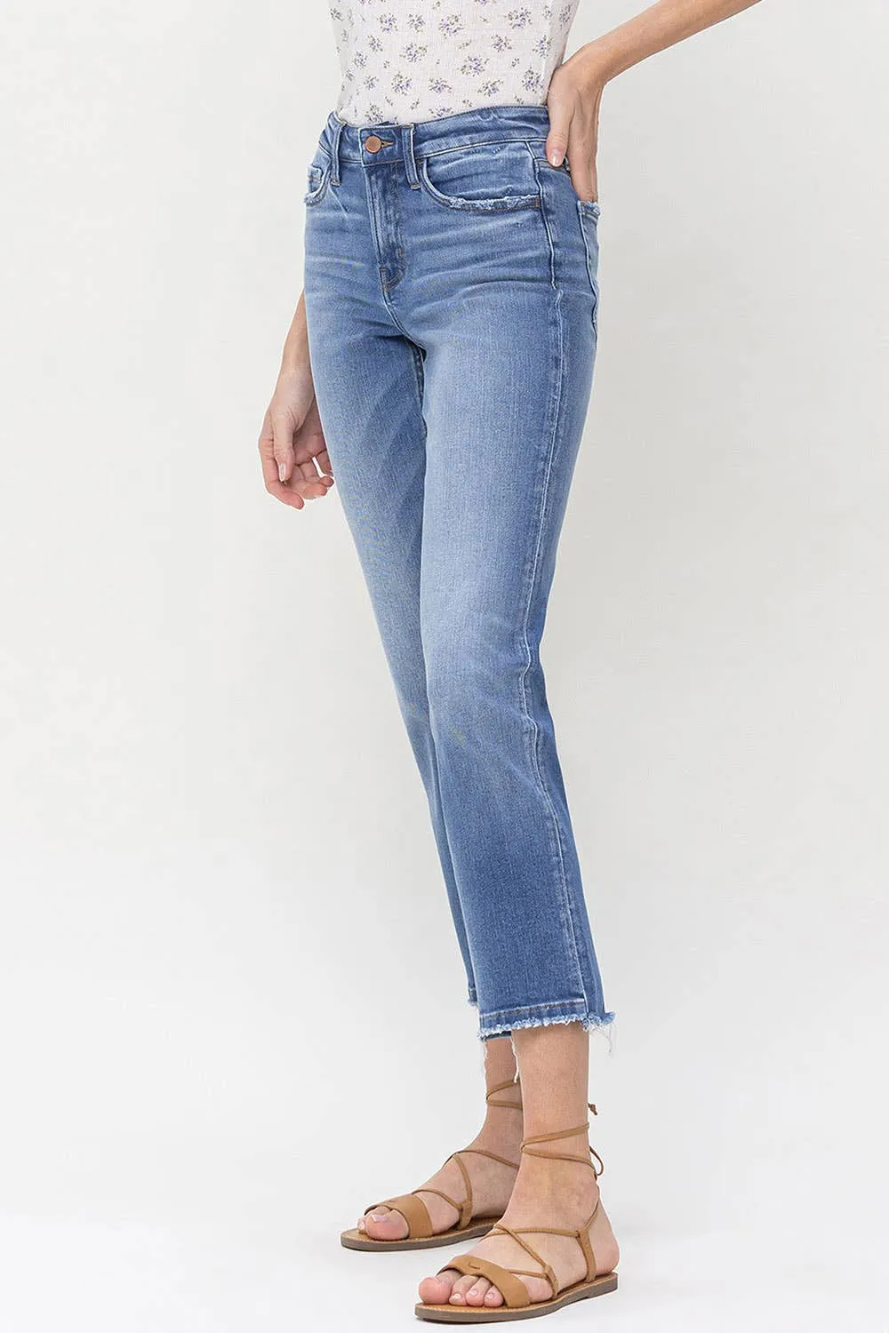 STATELY MID RISE CROP STRAIGHT JEANS