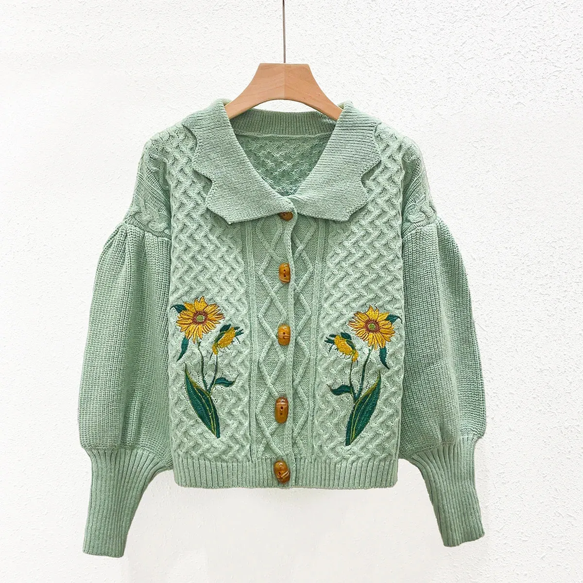Sunflower- the Vintage Inspired Sunflower Embroidered Sweater