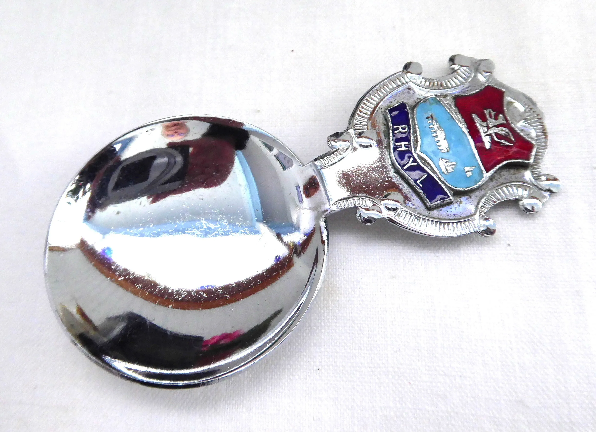 Tea Caddy Spoon Rhyl Tea Scoop Souvenir Teabag Caddy 1930s Enamel Finial