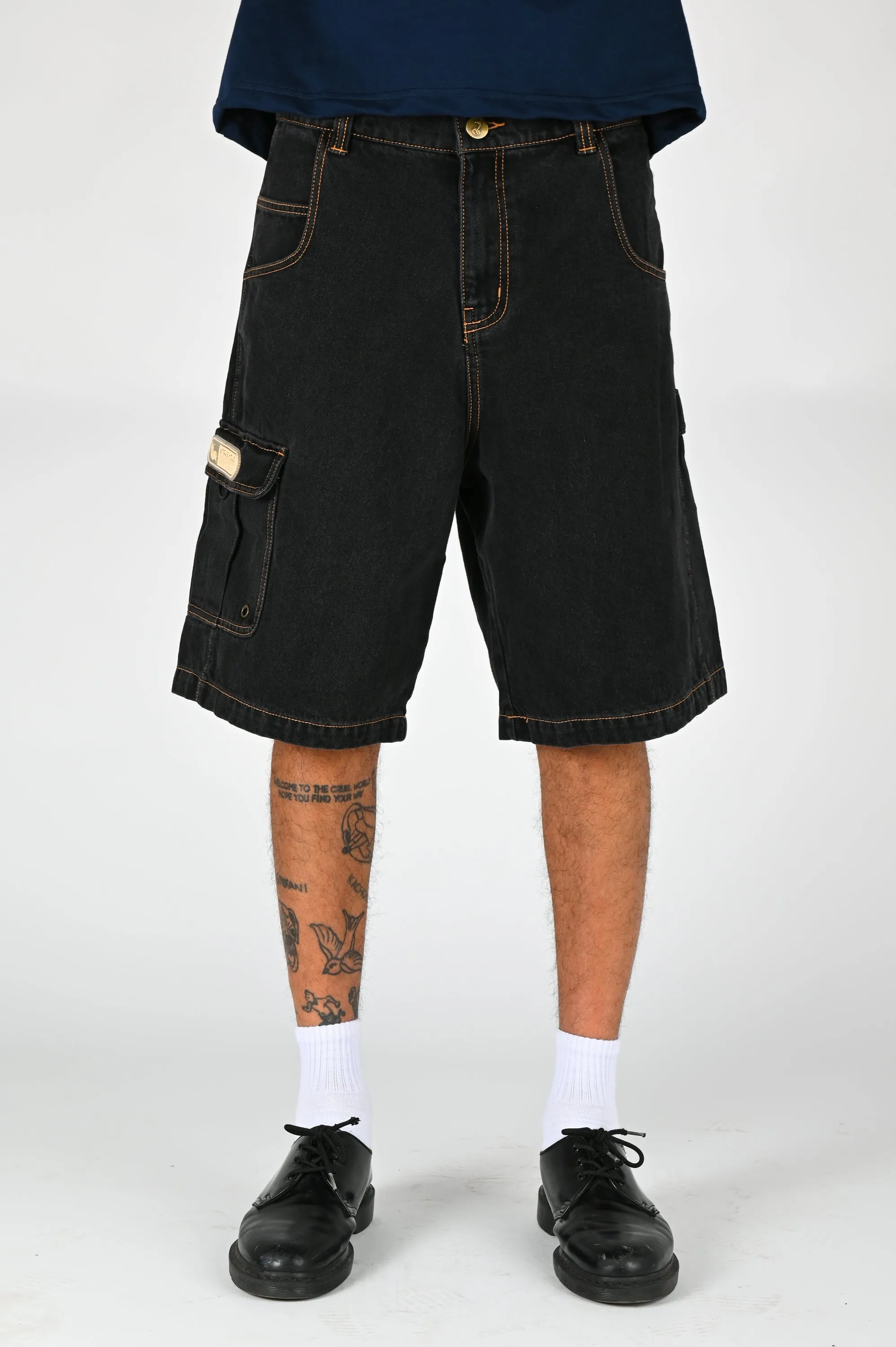 The Snake Hole 'Funhouse' Cargo Short in Black