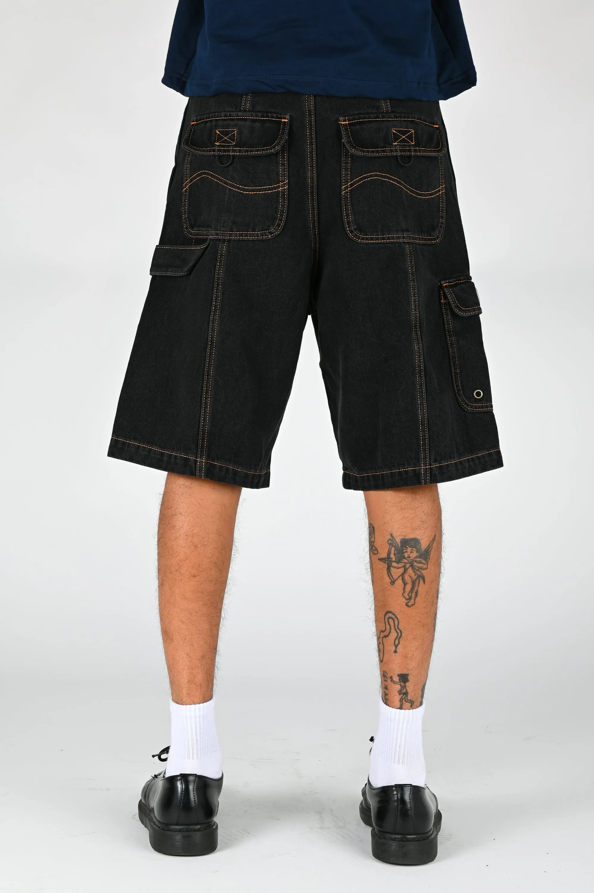 The Snake Hole 'Funhouse' Cargo Short in Black