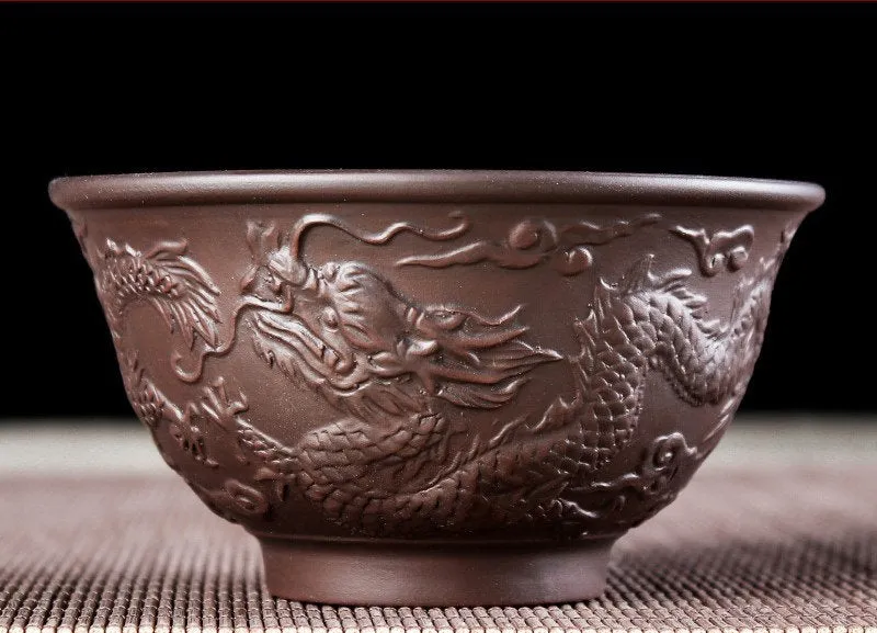 Traditional Chinese Dragon Tea Cups - Authentic, Green Tea, Fruit Tea, Ceramic, Asian Style, Matcha Tea, Mini Cup, Sake Cup Kung Fu