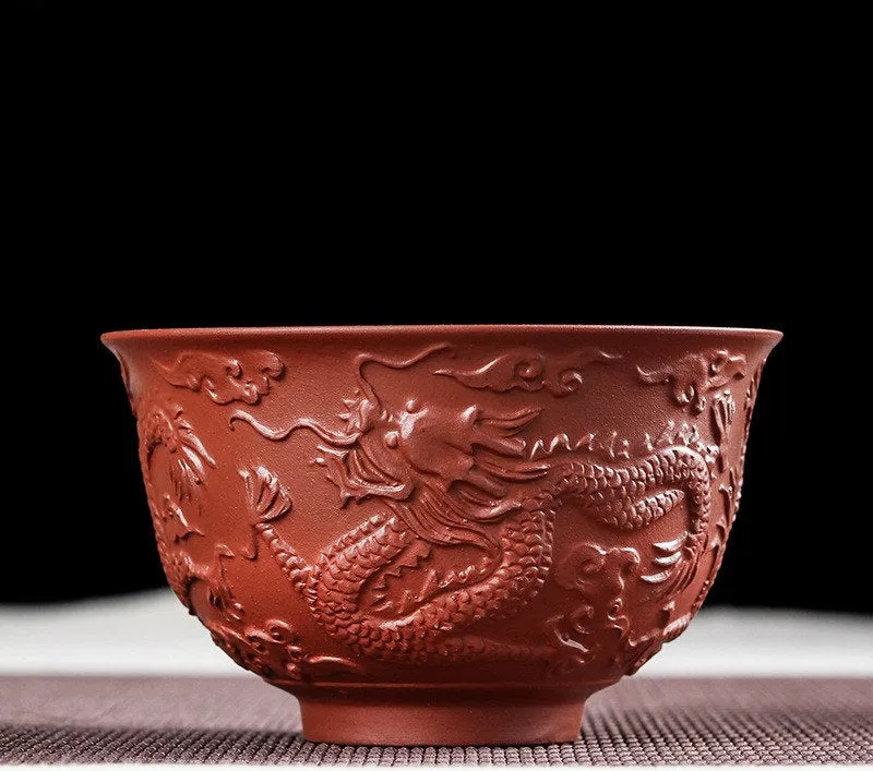 Traditional Chinese Dragon Tea Cups - Authentic, Green Tea, Fruit Tea, Ceramic, Asian Style, Matcha Tea, Mini Cup, Sake Cup Kung Fu