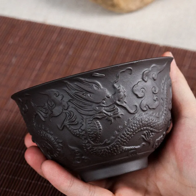 Traditional Chinese Dragon Tea Cups - Authentic, Green Tea, Fruit Tea, Ceramic, Asian Style, Matcha Tea, Mini Cup, Sake Cup Kung Fu