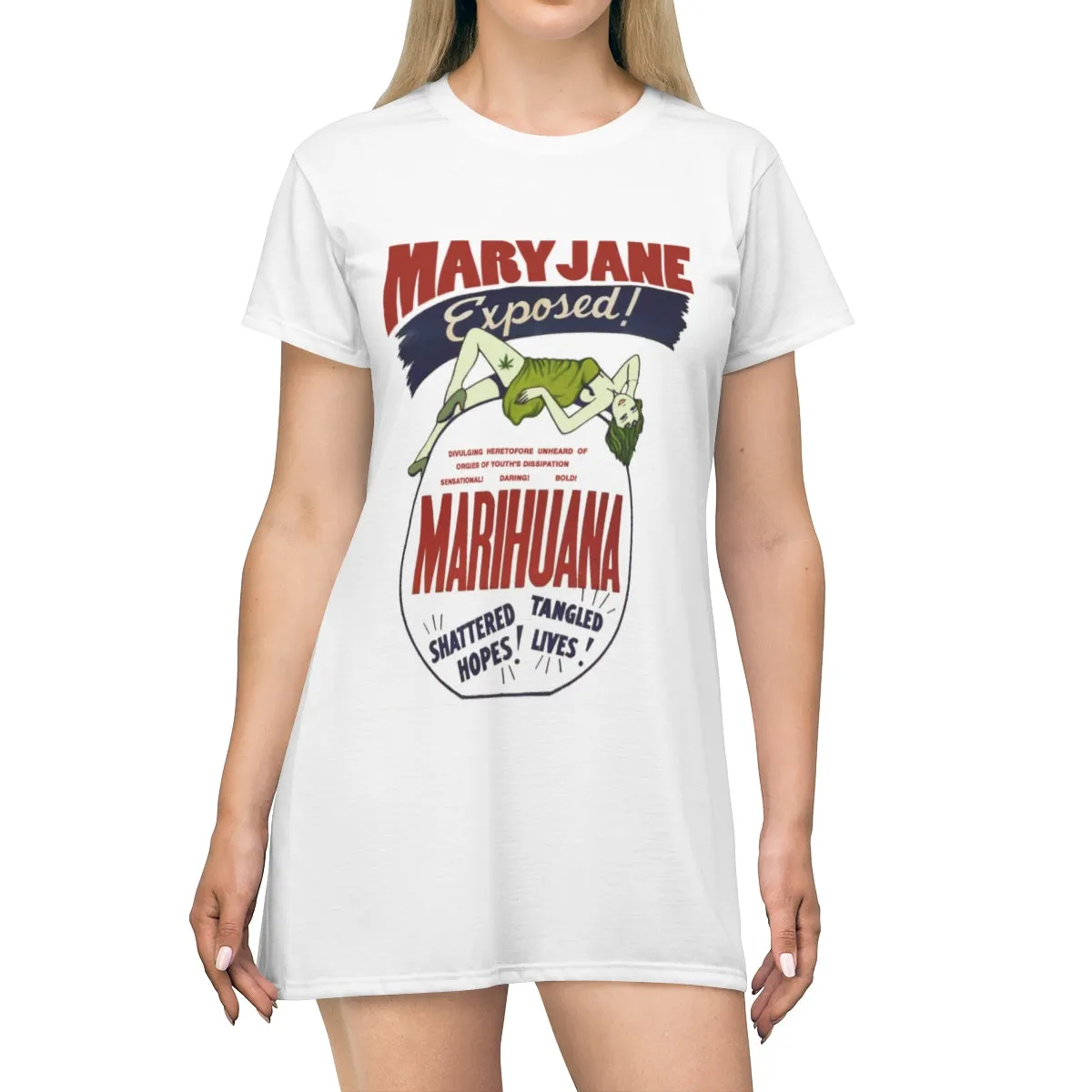 VCC  Women's T-shirts  All Over Print T-Shirt Dress / Maryjane Exposed