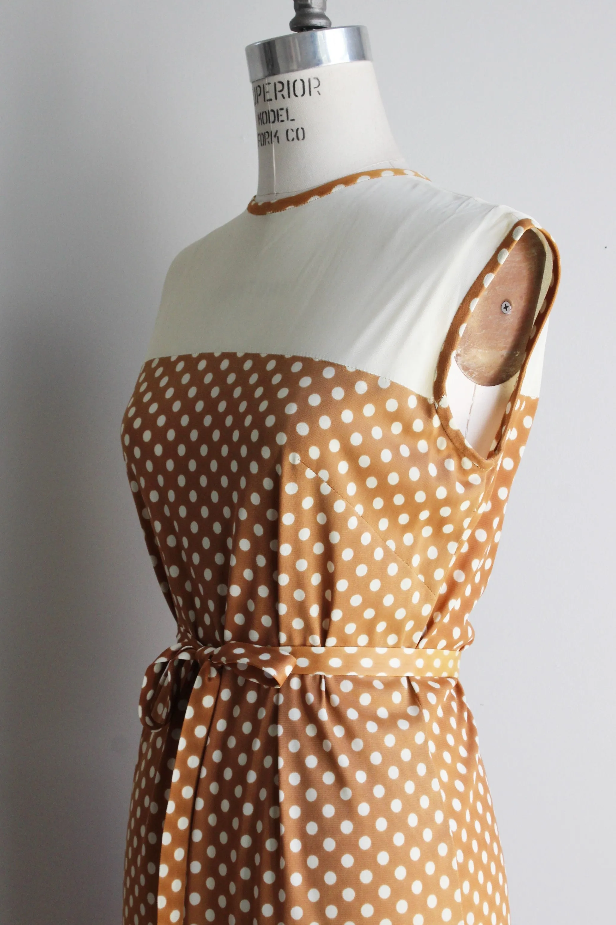 Vintage 1960s Polka Dot Dress Suit With Belt