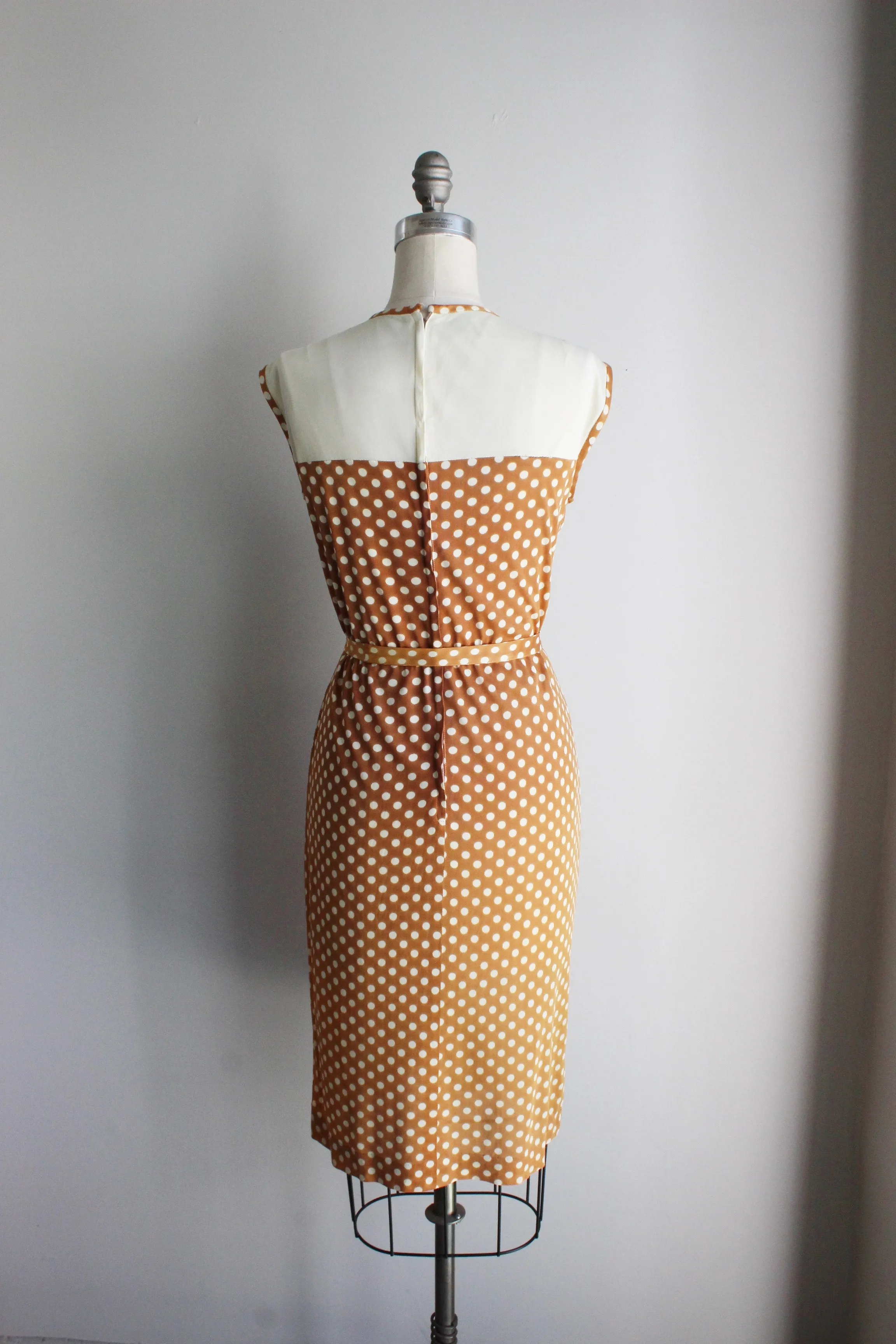Vintage 1960s Polka Dot Dress Suit With Belt