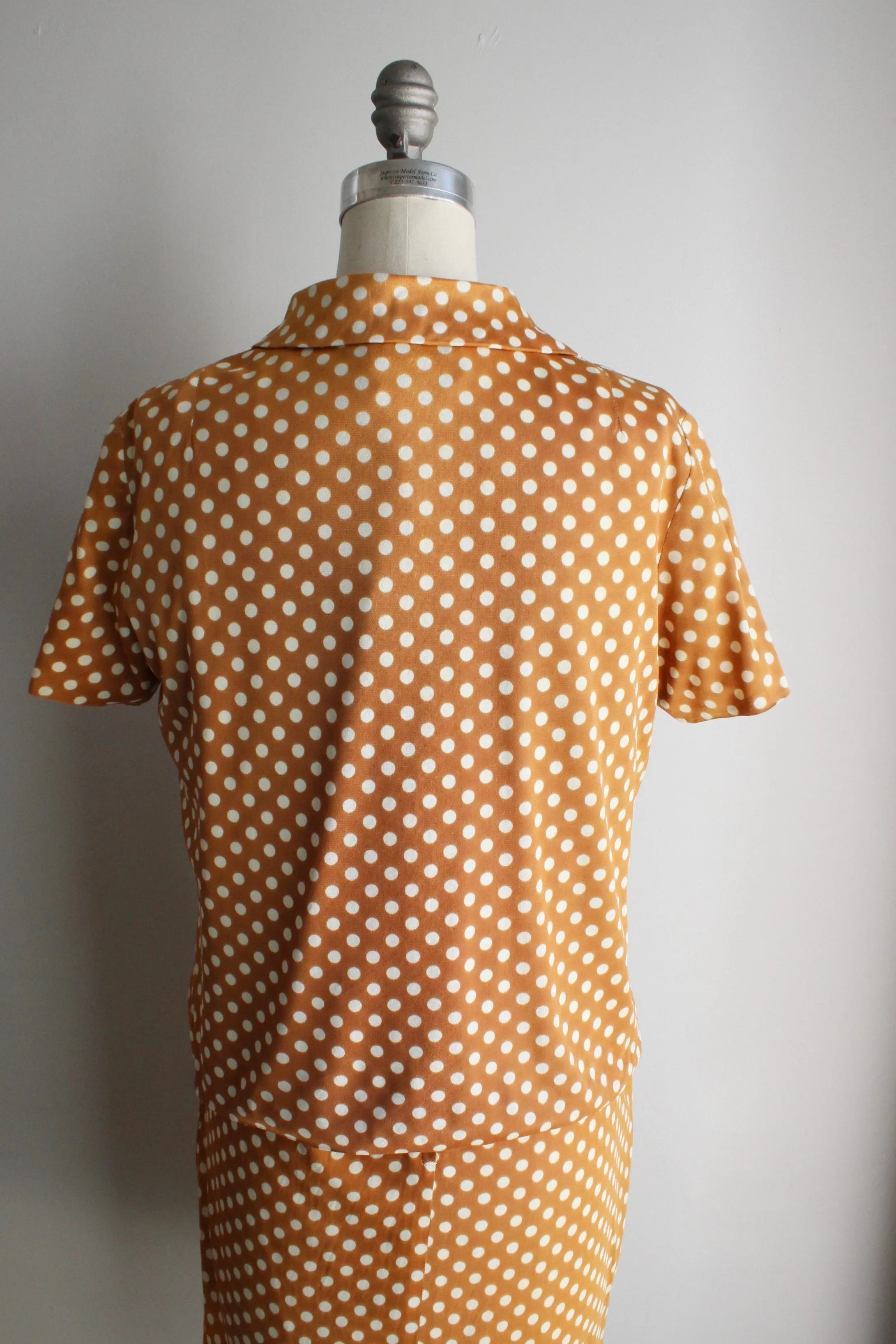 Vintage 1960s Polka Dot Dress Suit With Belt