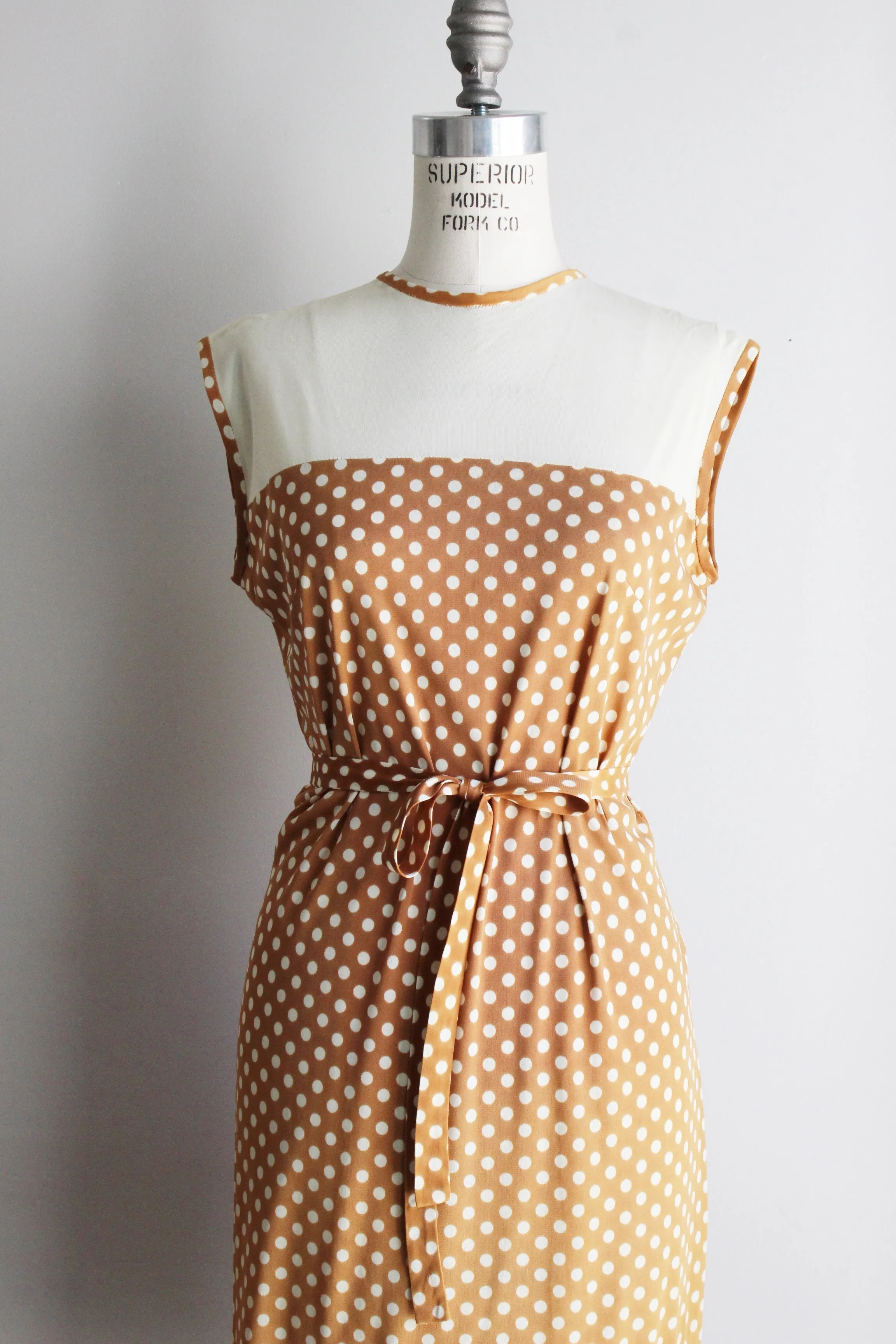 Vintage 1960s Polka Dot Dress Suit With Belt