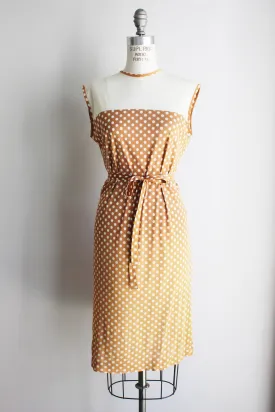 Vintage 1960s Polka Dot Dress Suit With Belt