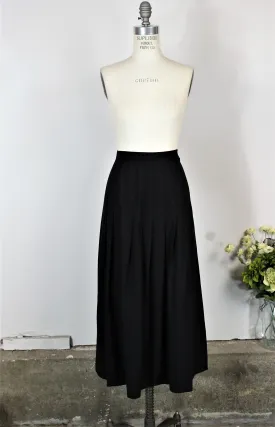 Vintage 1990s Black Pleated Maxi Skirt by Enrico Fratelli