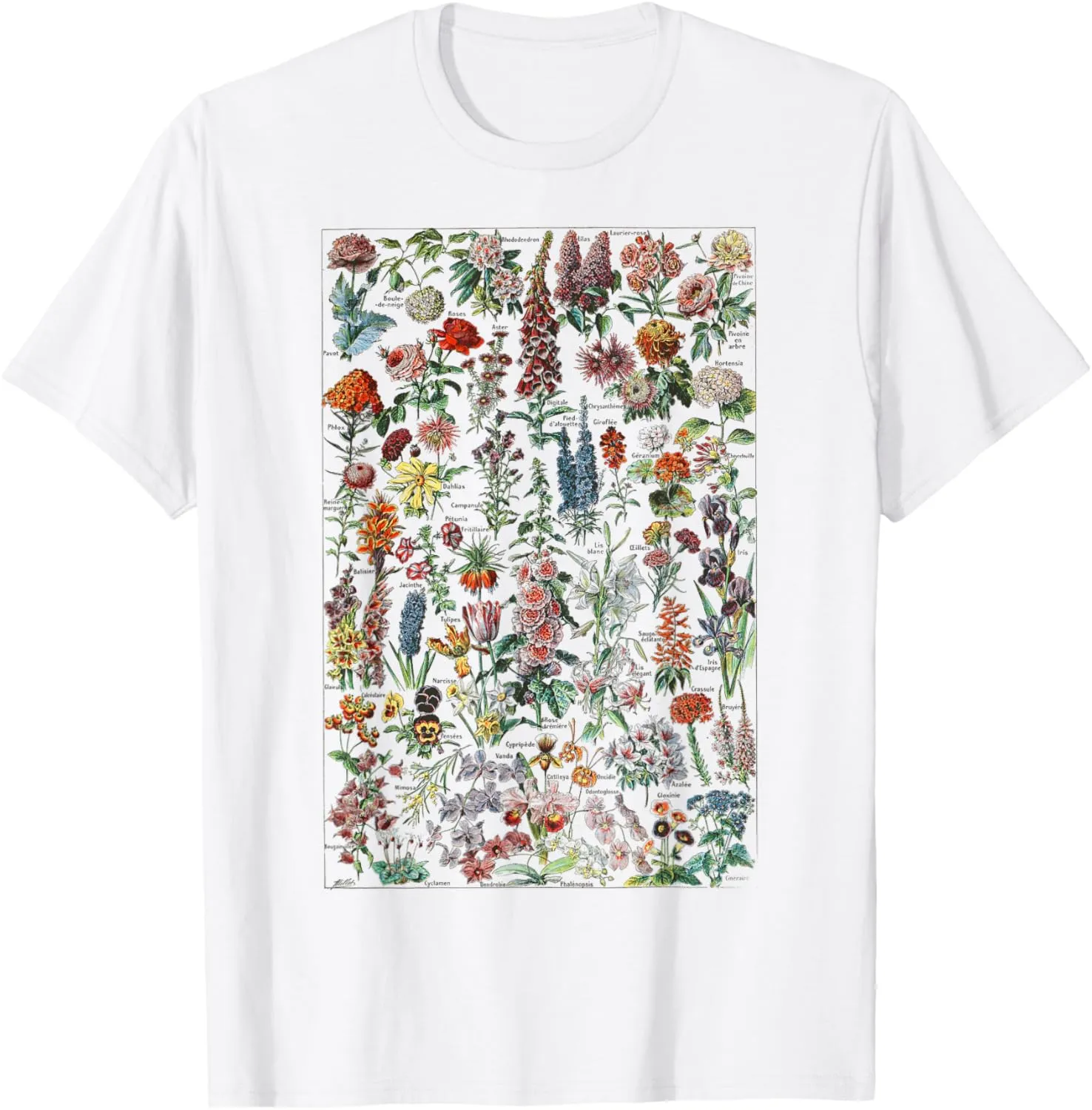 Vintage Flower Botanical Chart flower chart T-Shirt