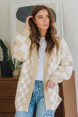 Warm Embrace Checkered Cardigan