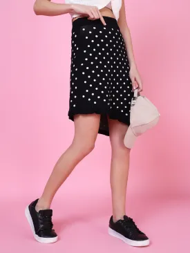 Women Black Geometric A-Line Skirt