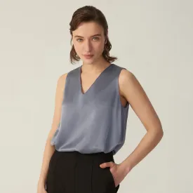 Womens Basic Silk Cami Top 22 Momme Silk Tank Top Sleeveless V Neck Silk Top Blouse