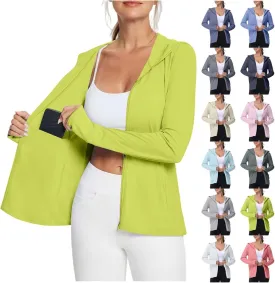 Women's Sun Protection Hoodie UPF 50  Long Sleeve Zip Up Jackets Lightweight UV Shirt for Outdoor Fishing Hiking